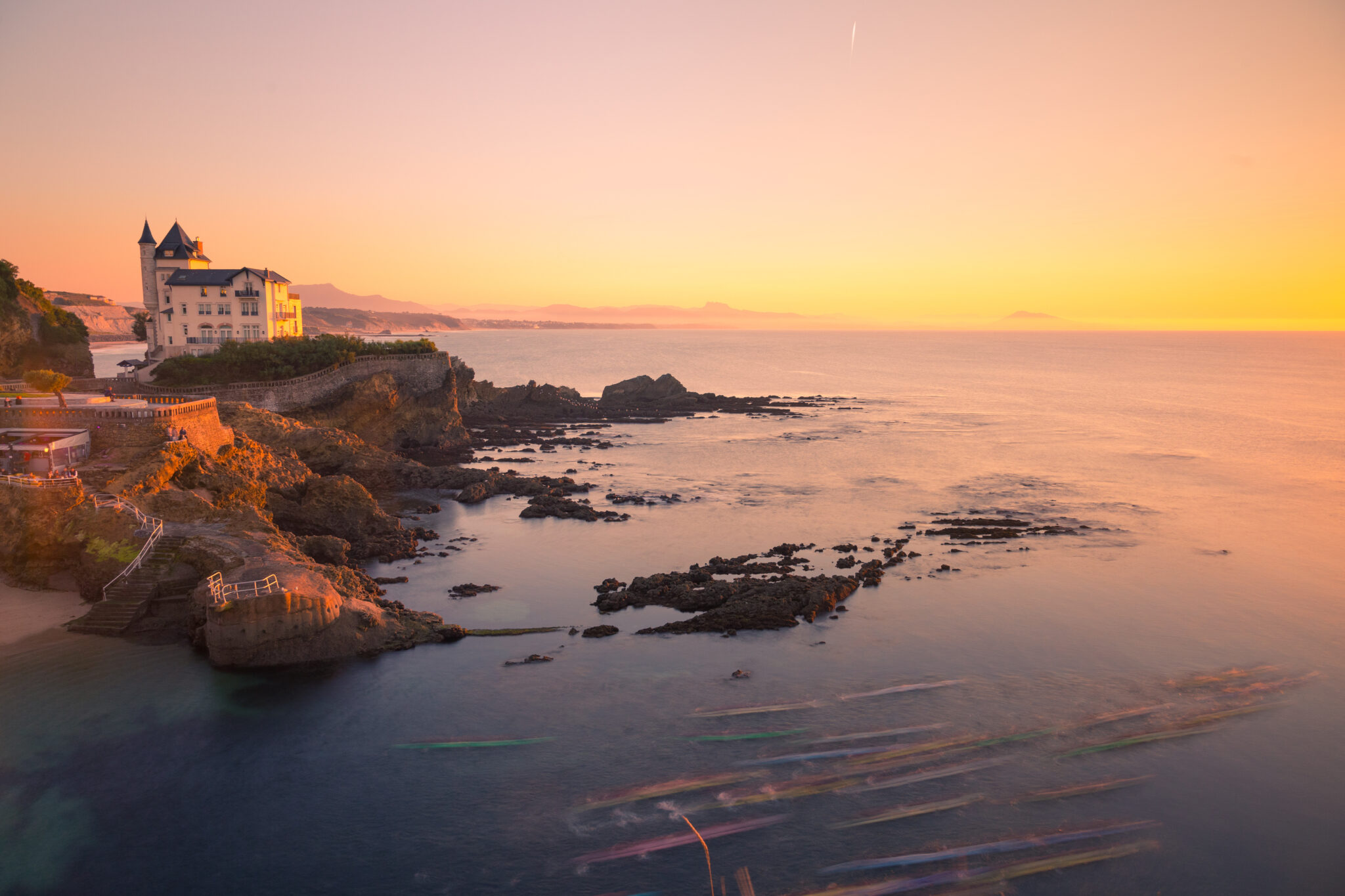 Sunset from the city of Biarritz at the Basque Country.