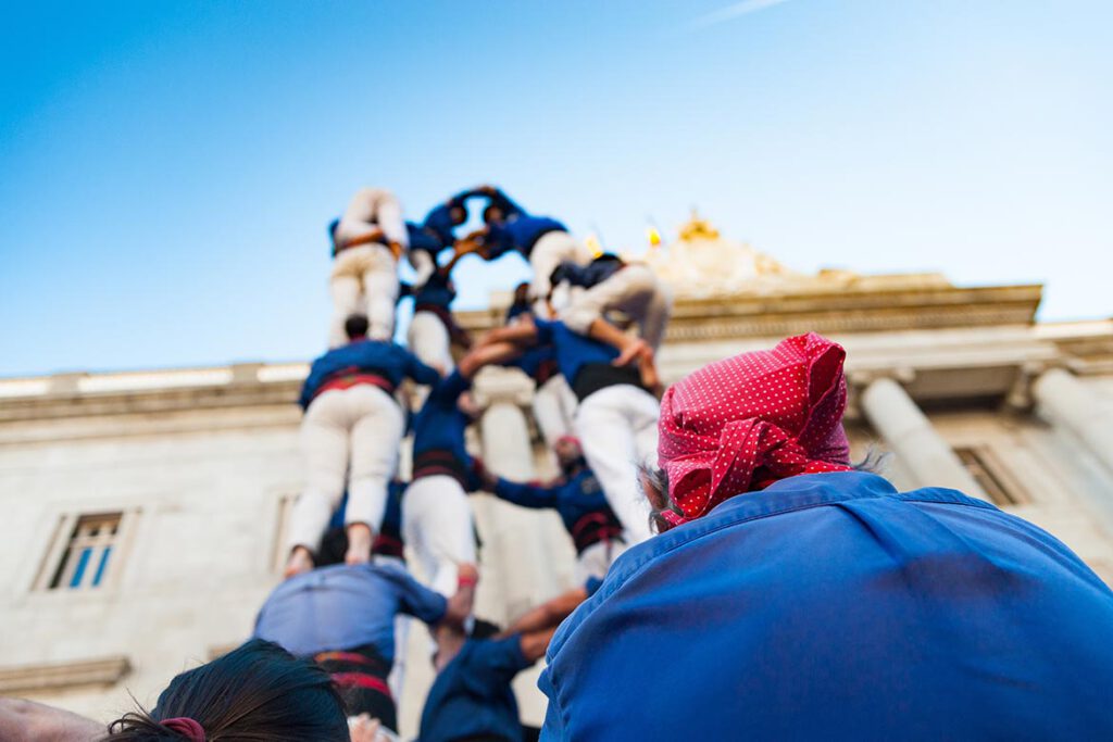 Castells human tower Catalan Catalogne