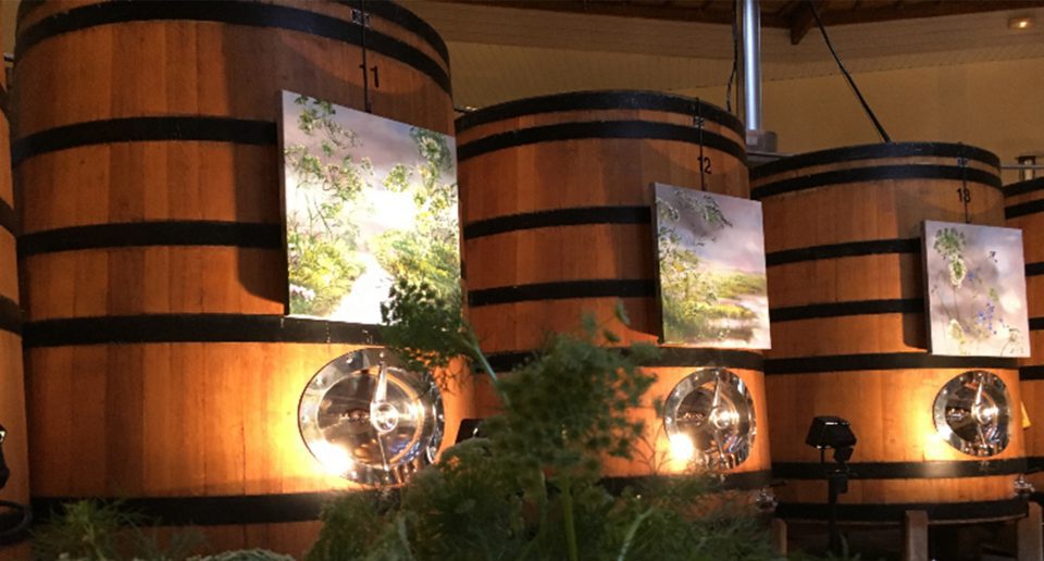 decorative wine barrels art